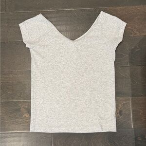 AE Gray Women's V-Neck Top